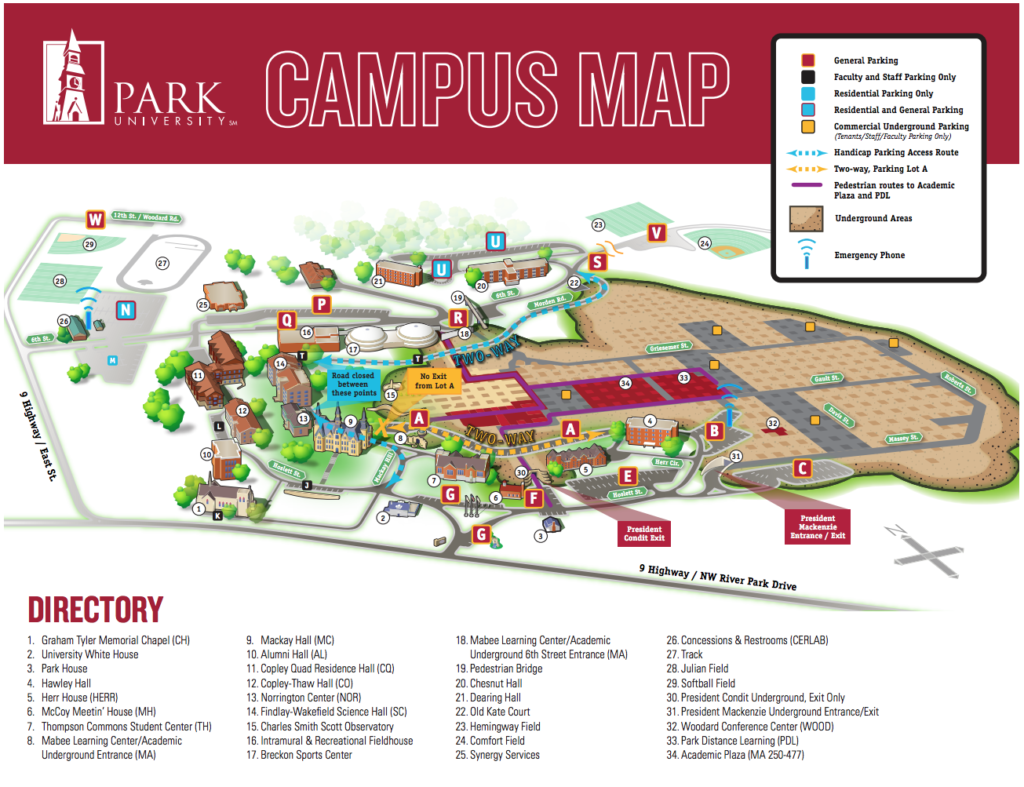 Parkville Campus Maps and Directions | Park University